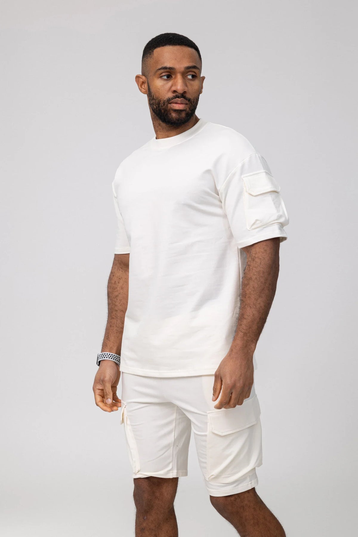 Plain t-shirt shorts set with pockets