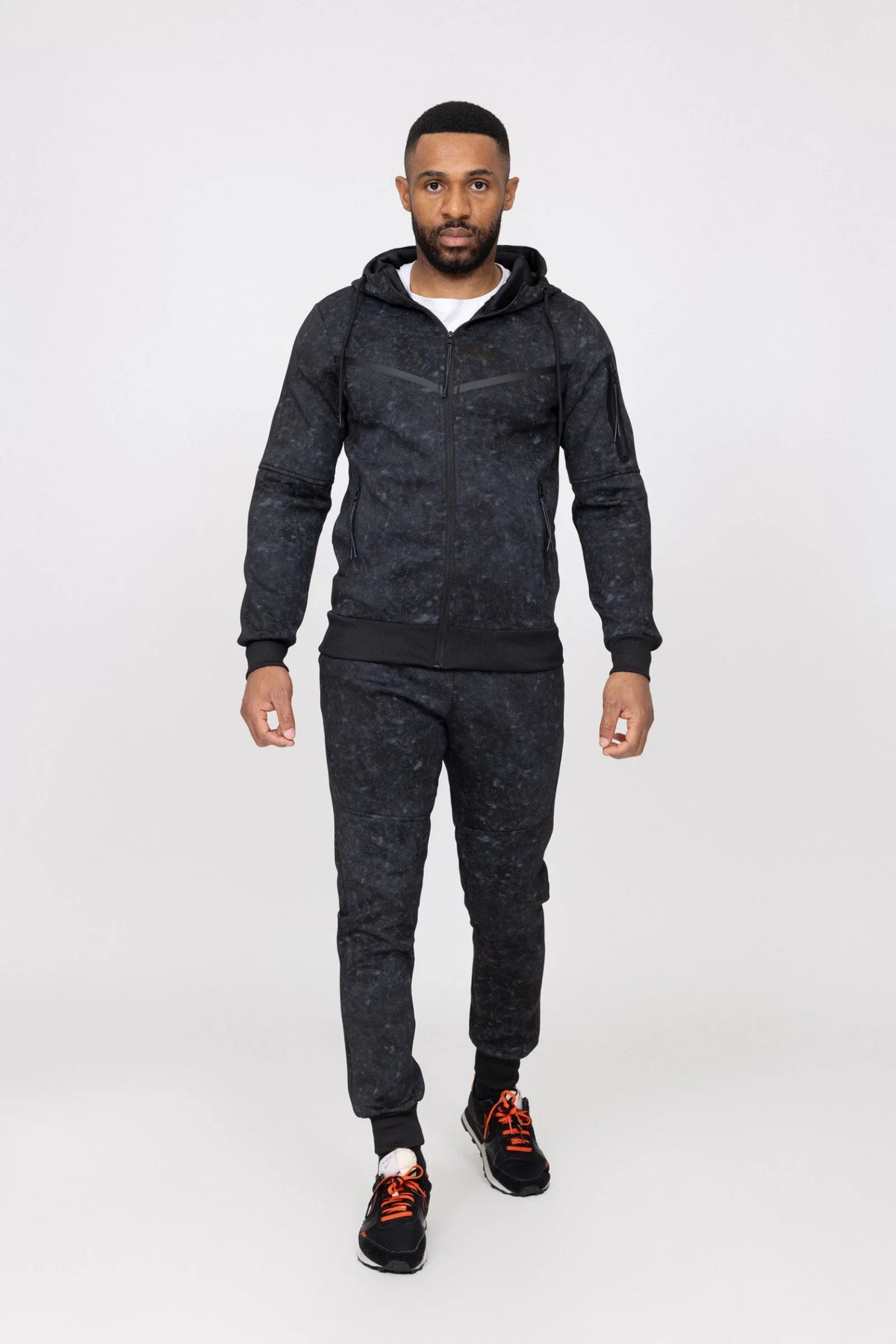 Bi-color jogging set with hood