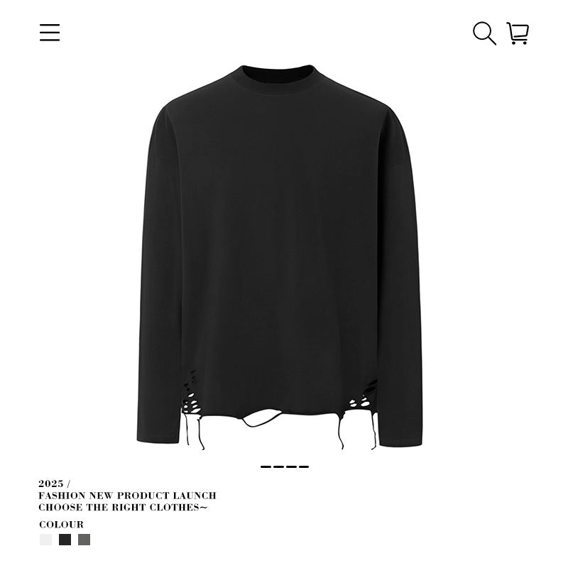 Long Sleeve T-shirt Bottoming Shirt Burrs