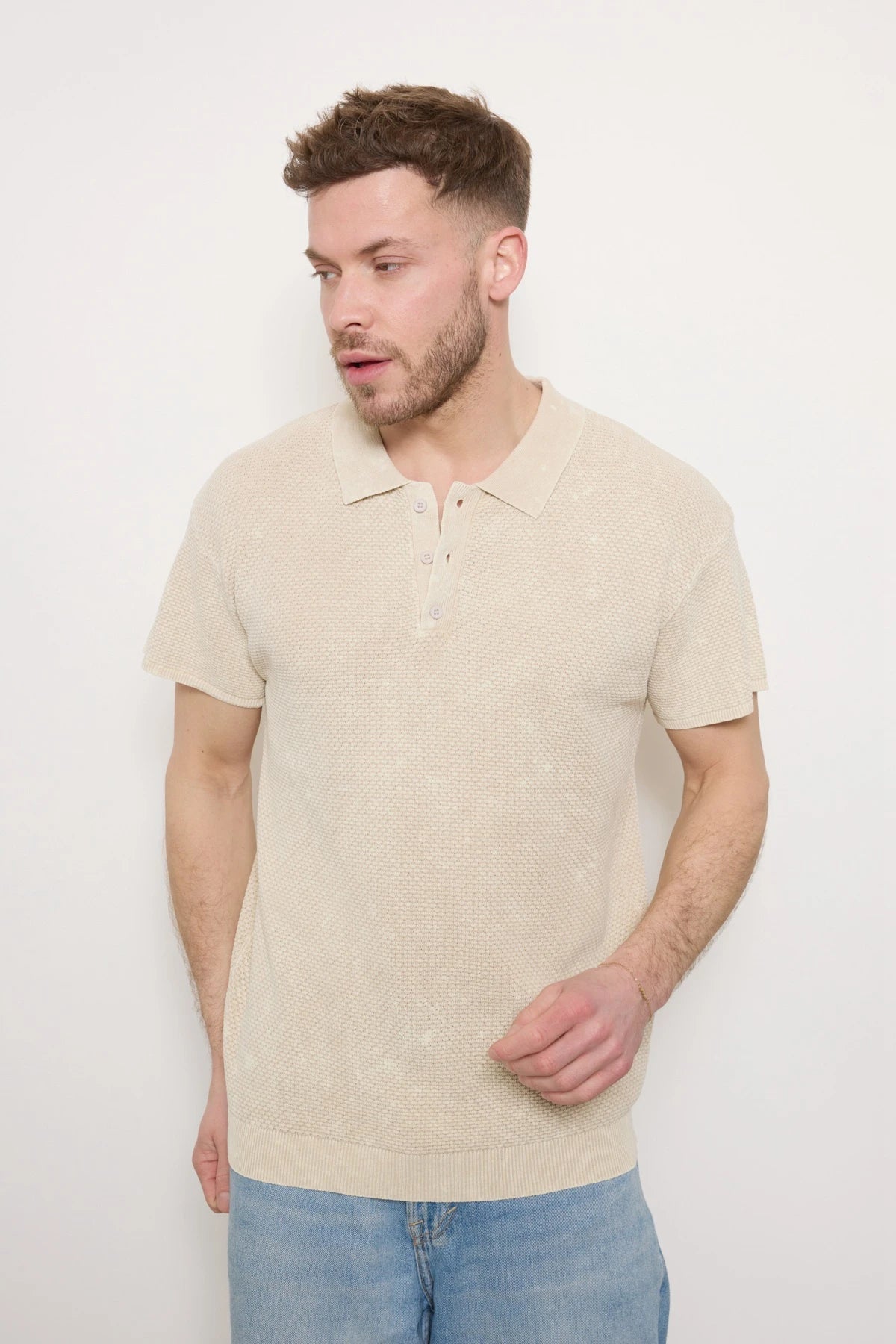 Uni polo shirt man BEIGE