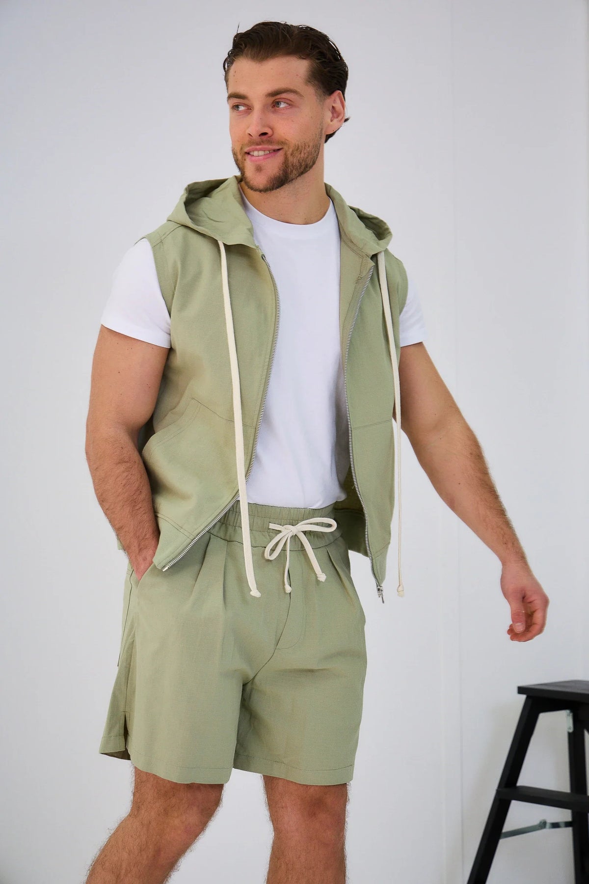 Cotton sets without color hooded sleeve