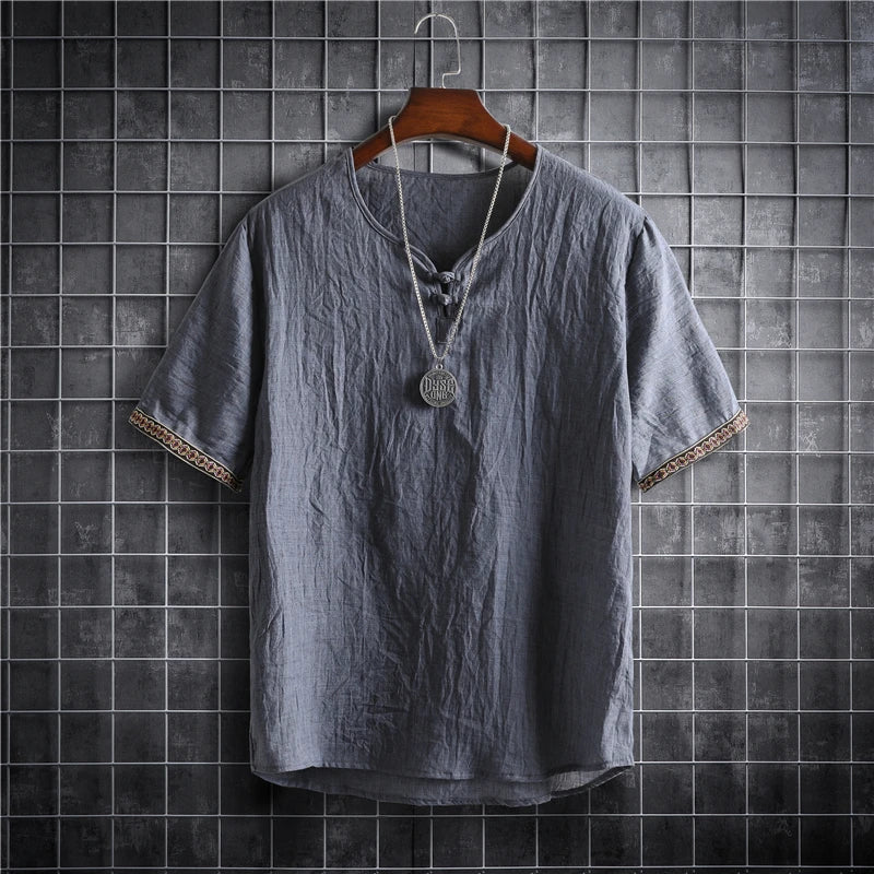 Plus Size Summer Men's Shirts Plain Clothing