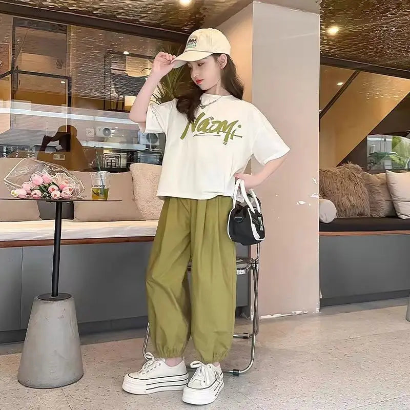 Kids  Short Sleeved T-shirts+Jogging Pants