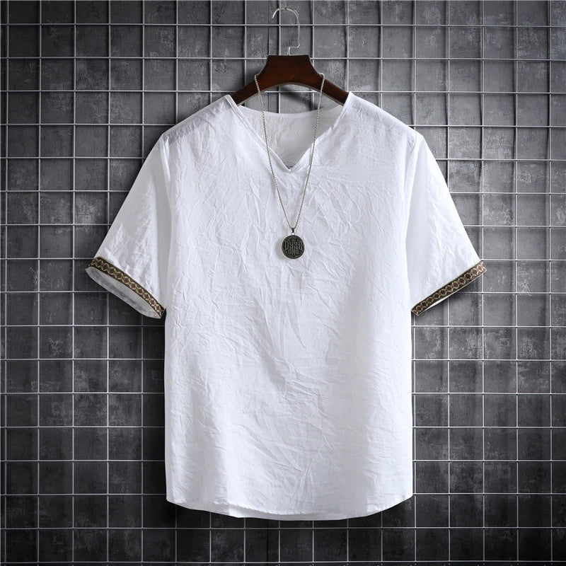 Plus Size Summer Men's Shirts Plain Clothing