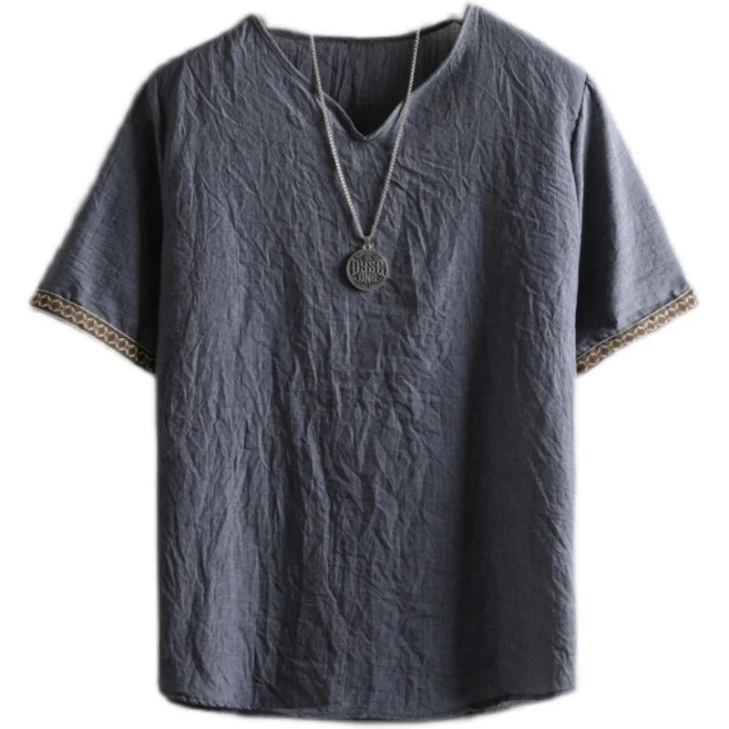 Plus Size Summer Men's Shirts Plain Clothing