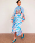 New collection Long pleated skirt with flowing