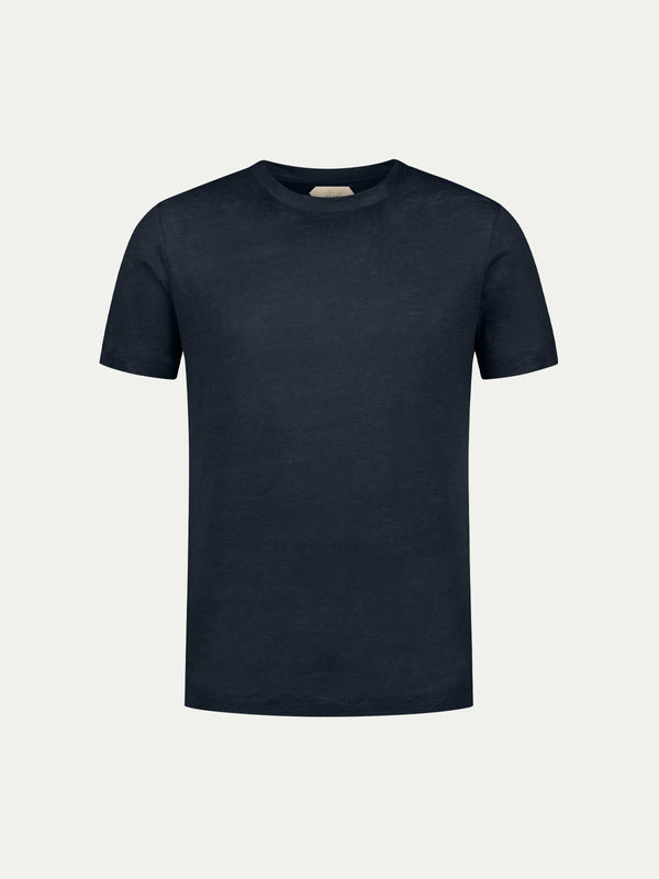 NAVY LINEN T-SHIRT