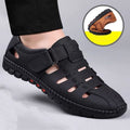 Mens Leather Hollow Out Breathable Shoes